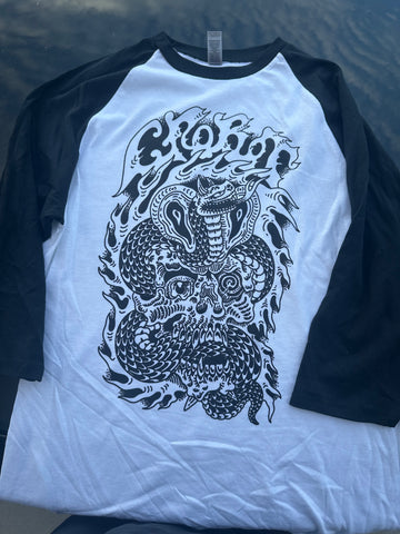 Cobra/skull, baseball Tee